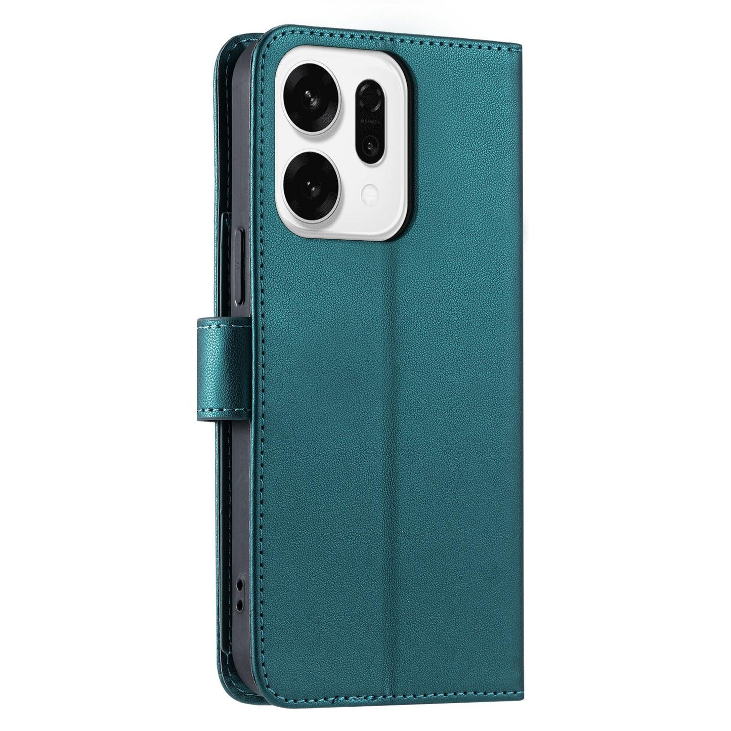 For OPPO Reno14 Global / Reno14 F 5G Ring Buckle Rhombic Leather Phone Case(Green)