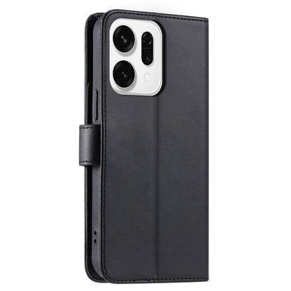 For OPPO Reno14 Pro Global Ring Buckle Rhombic Leather Phone Case(Black)