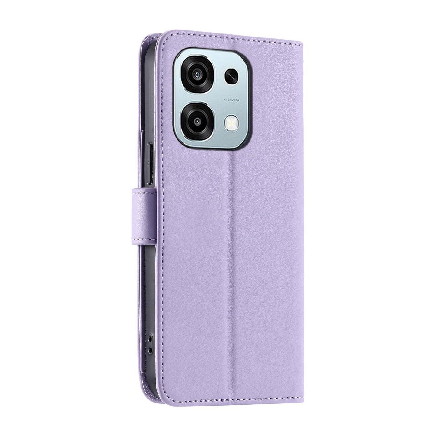 For OPPO A6 Pro 4G /  5G Global / F31 Ring Buckle Rhombic Leather Phone Case(Purple)