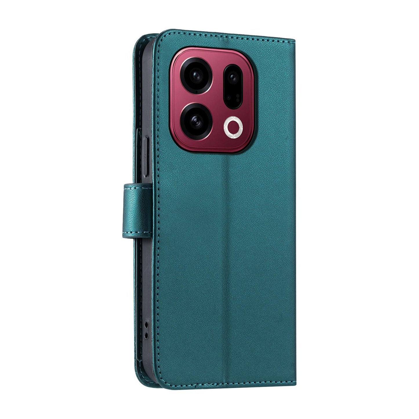 For OPPO Find X9 Ring Buckle Rhombic Leather Phone Case(Green)