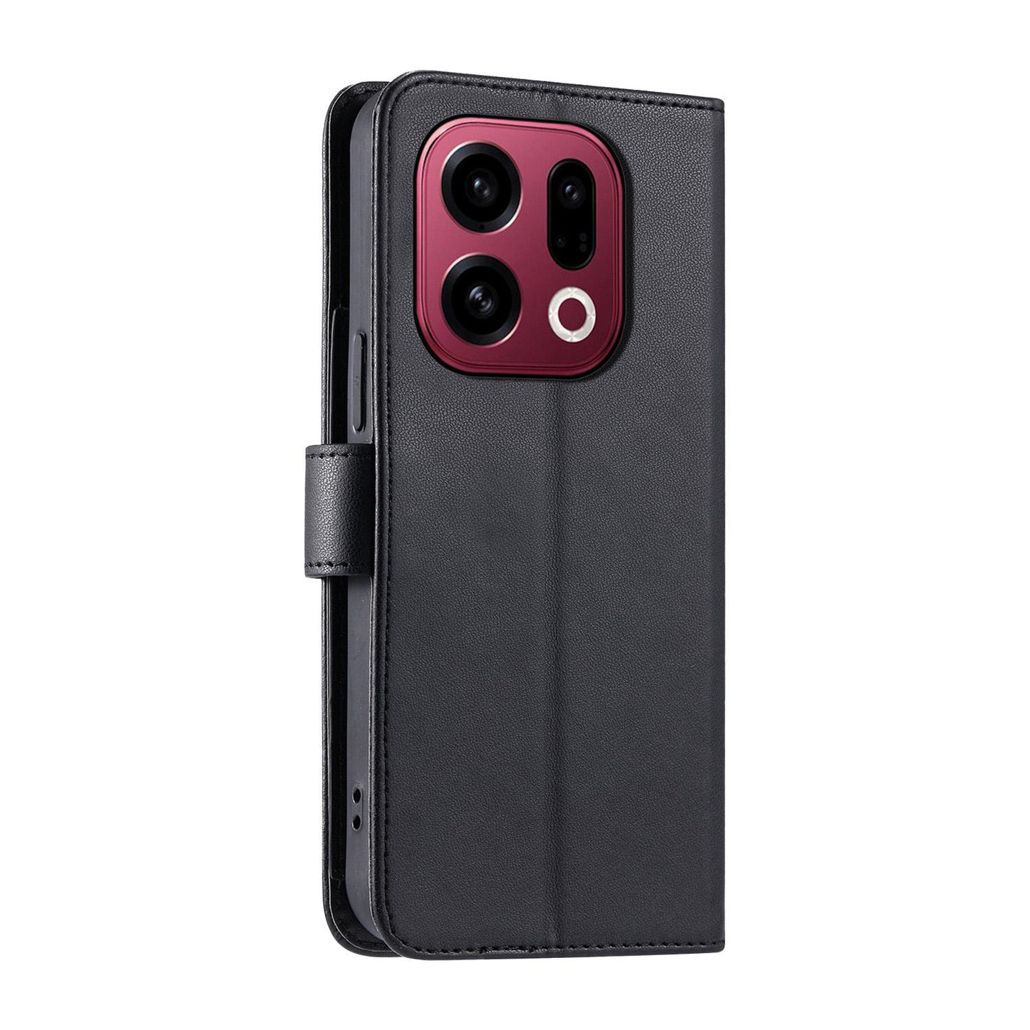 For OPPO Find X9 Ring Buckle Rhombic Leather Phone Case(Black)