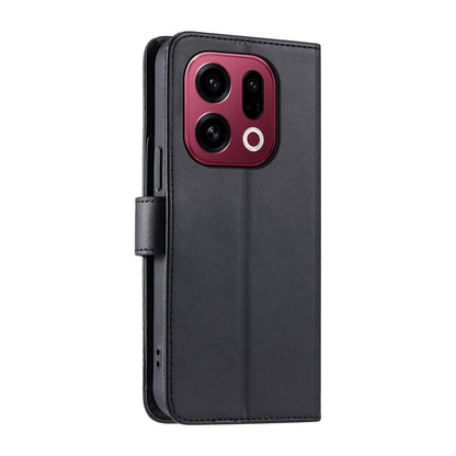For OPPO Find X9 Ring Buckle Rhombic Leather Phone Case(Black)