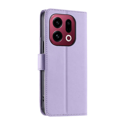 For OPPO Find X9 Ring Buckle Rhombic Leather Phone Case(Purple)