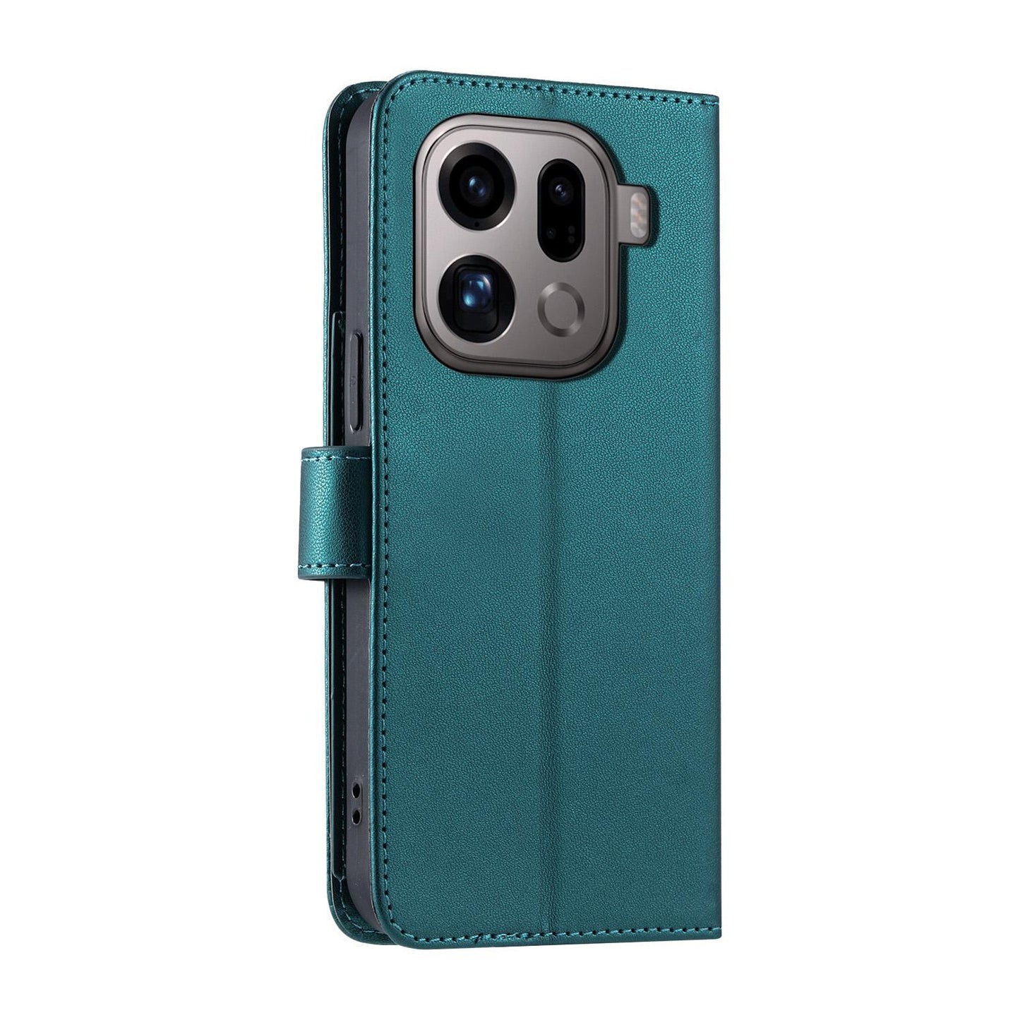 For OPPO Find X9 Pro Ring Buckle Rhombic Leather Phone Case(Green)