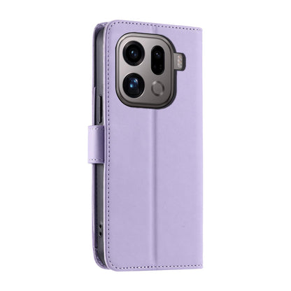 For OPPO Find X9 Pro Ring Buckle Rhombic Leather Phone Case(Purple)