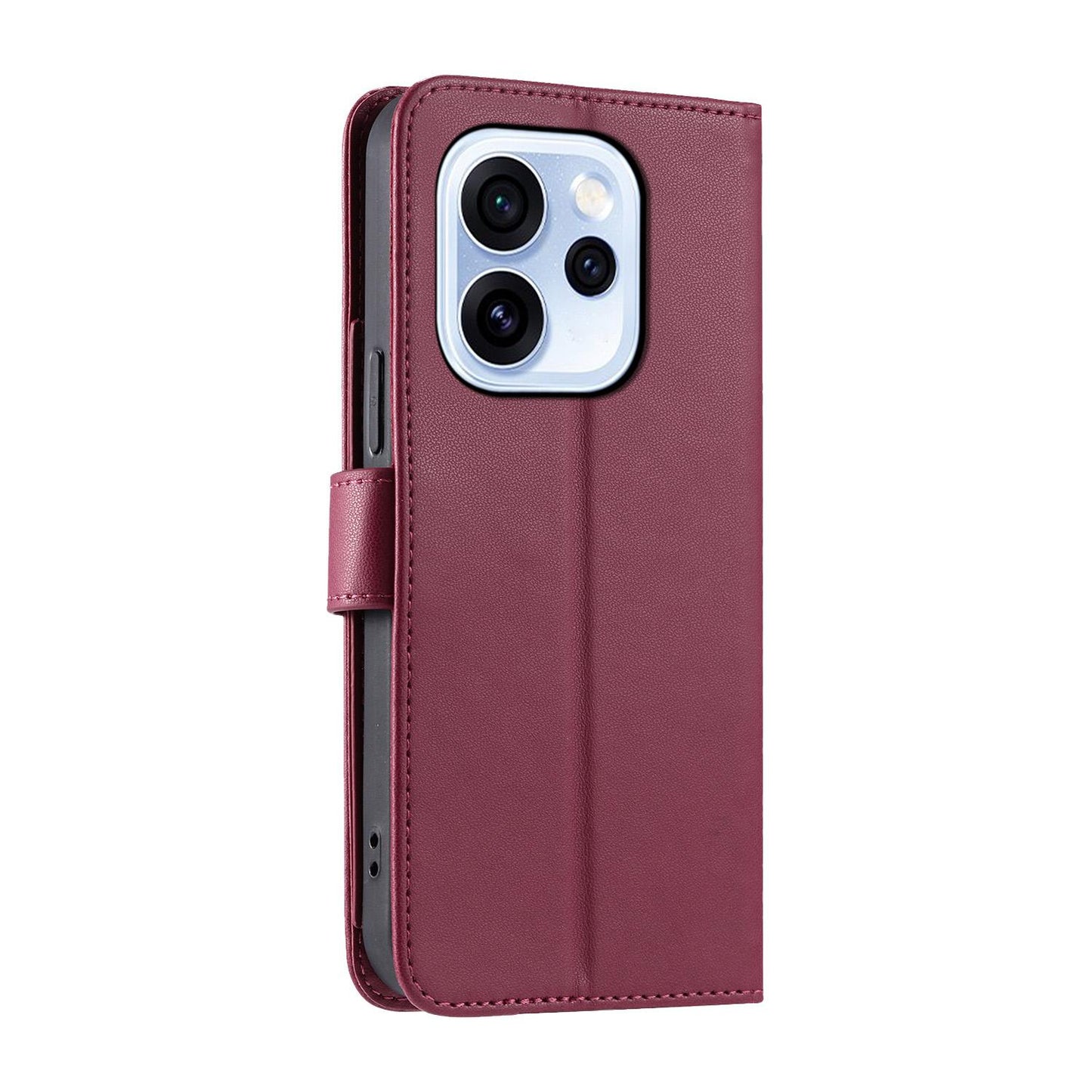 For OPPO Reno15 Pro 5G Global Ring Buckle Rhombic Leather Phone Case(Red)