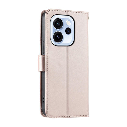 For OPPO Reno15 Pro 5G Global Ring Buckle Rhombic Leather Phone Case(Rose Gold)