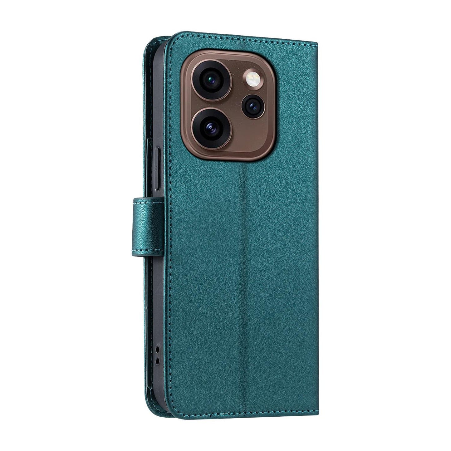 For OPPO Reno15 Pro Max 5G Global Ring Buckle Rhombic Leather Phone Case(Green)