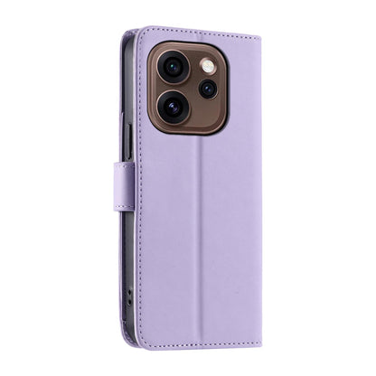 For OPPO Reno15 Pro Max 5G Global Ring Buckle Rhombic Leather Phone Case(Purple)