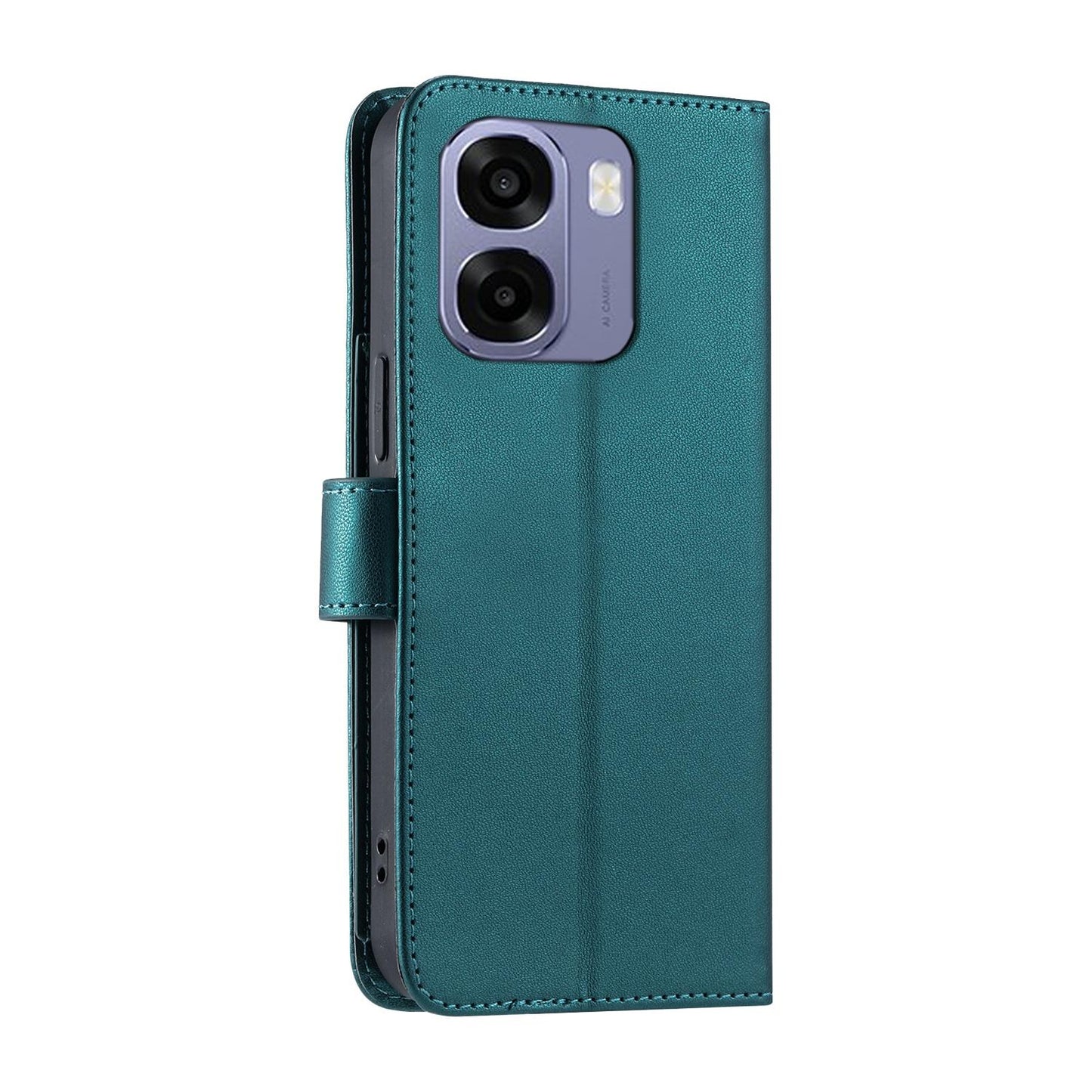 For OPPO A6 / A6s / A6x / A6t Global Ring Buckle Rhombic Leather Phone Case(Green)
