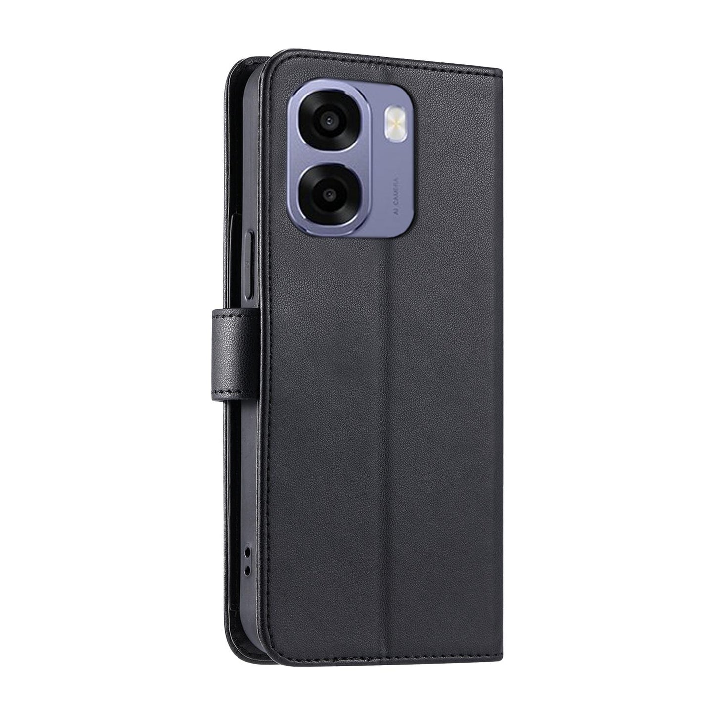 For OPPO A6 / A6s / A6x / A6t Global Ring Buckle Rhombic Leather Phone Case(Black)