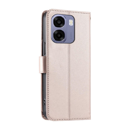 For OPPO A6 / A6s / A6x / A6t Global Ring Buckle Rhombic Leather Phone Case(Rose Gold)