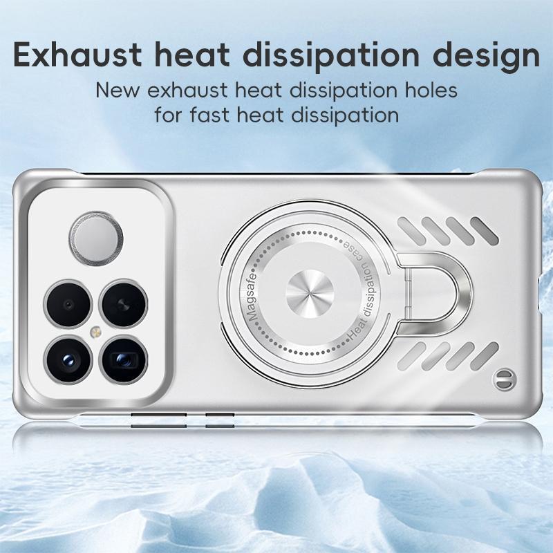 For Redmi K90 Pro Max / Poco F8 Ultra Ice Sense Series Graphene Cooling MagSafe Holder Phone Case(Silver)
