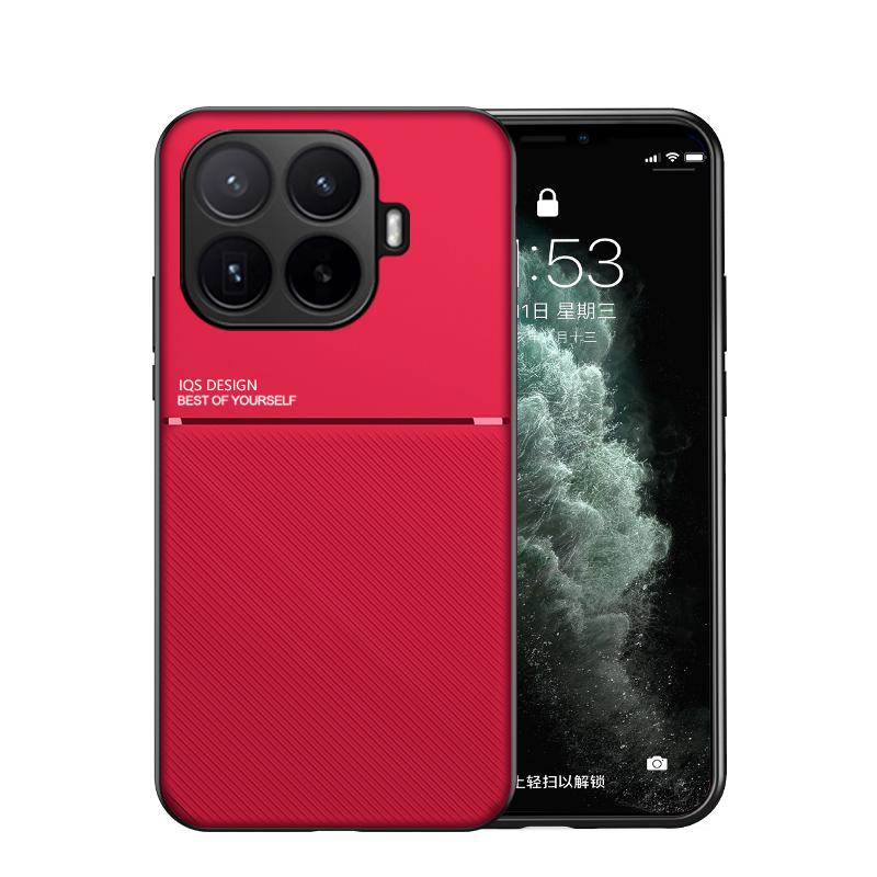 For Xiaomi 17T Pro 5G Classic Tilt Strip Grain Magnetic PC Hybrid TPU Phone Case - Red - EDA007358216B