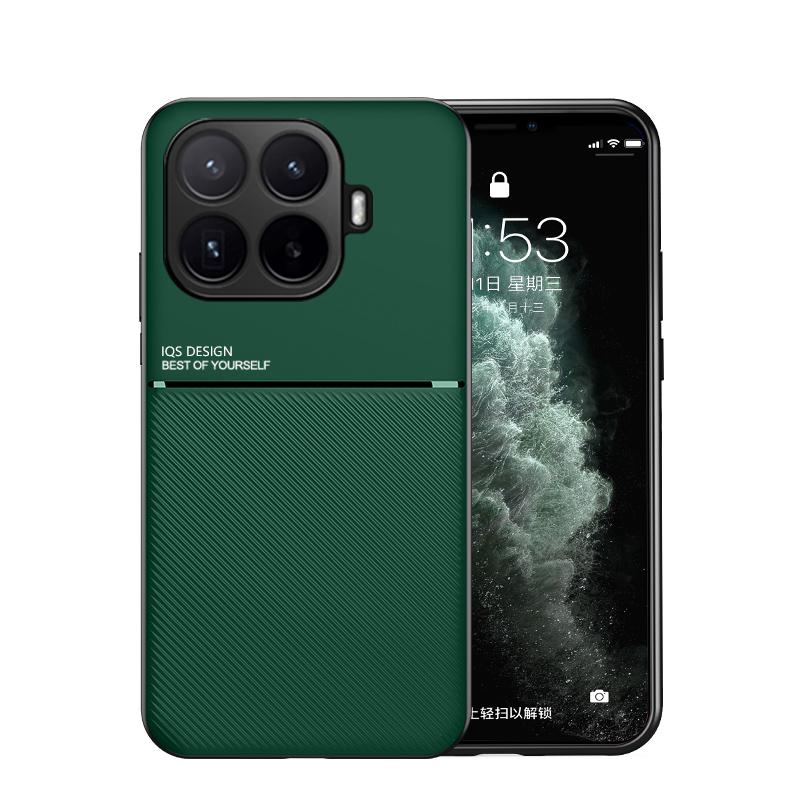 For Xiaomi 17T Pro 5G Classic Tilt Strip Grain Magnetic PC Hybrid TPU Phone Case - Green - EDA007358216C