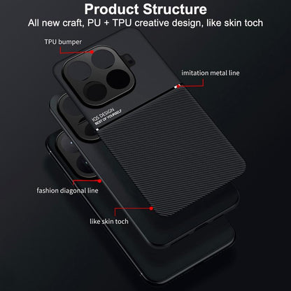 For Xiaomi 17T Pro 5G Classic Tilt Strip Grain Magnetic PC Hybrid TPU Phone Case - Green - EDA007358216C