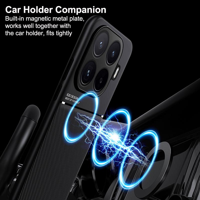 For Xiaomi 17T Pro 5G Classic Tilt Strip Grain Magnetic PC Hybrid TPU Phone Case - Blue - EDA007358216D