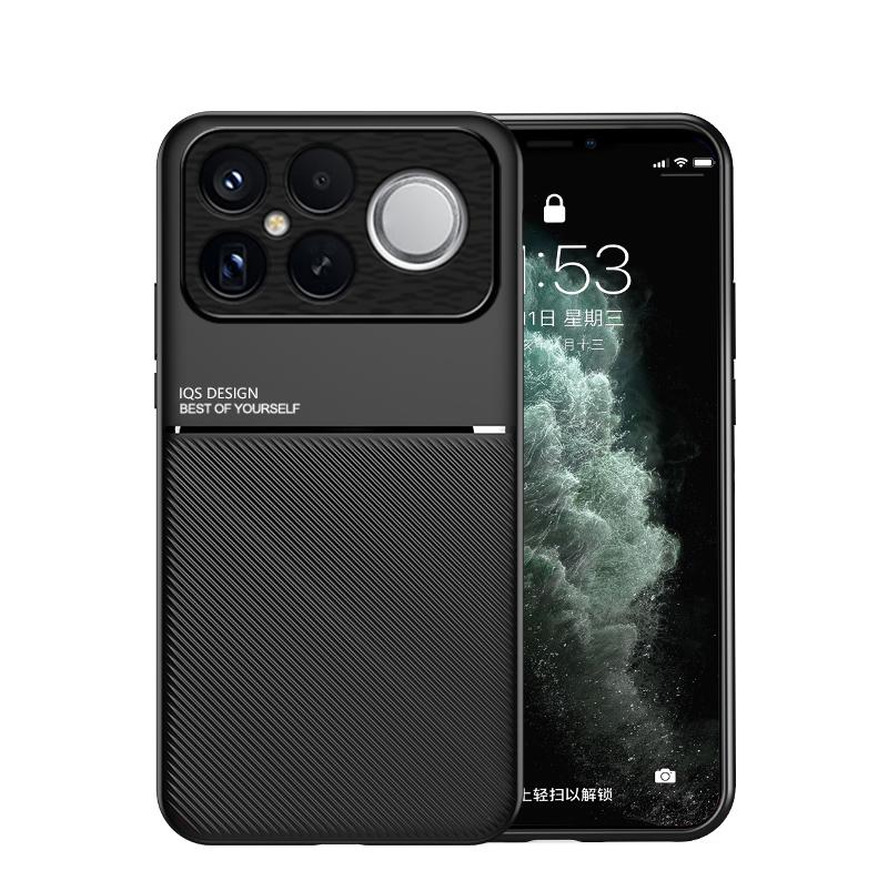 For Redmi K90 Pro Max / Xiaomi Poco F8 Ultra 5G Classic Tilt Strip Grain Magnetic PC Hybrid TPU Phone Case(Black)