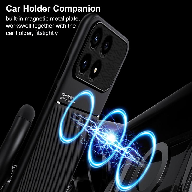 For Redmi K90 Pro Max / Xiaomi Poco F8 Ultra 5G Classic Tilt Strip Grain Magnetic PC Hybrid TPU Phone Case(Black)