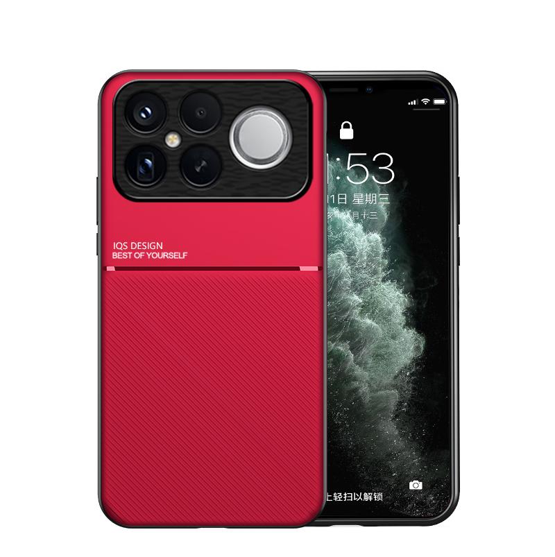 For Redmi K90 Pro Max / Xiaomi Poco F8 Ultra 5G Classic Tilt Strip Grain Magnetic PC Hybrid TPU Phone Case(Red)