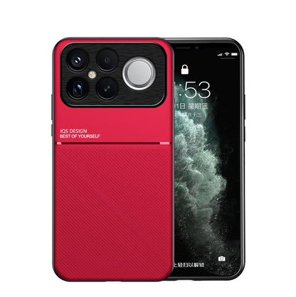 For Redmi K90 Pro Max / Xiaomi Poco F8 Ultra 5G Classic Tilt Strip Grain Magnetic PC Hybrid TPU Phone Case(Red)