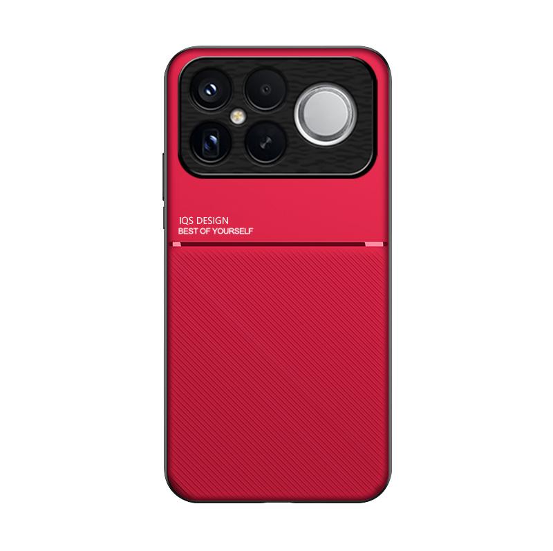 For Redmi K90 Pro Max / Xiaomi Poco F8 Ultra 5G Classic Tilt Strip Grain Magnetic PC Hybrid TPU Phone Case(Red)