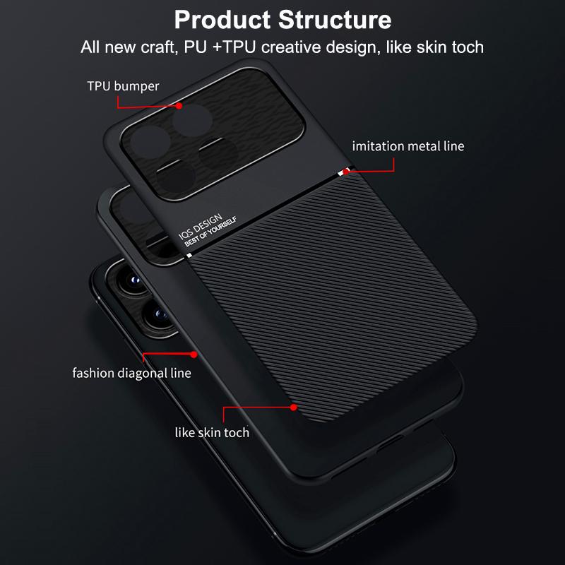 For Redmi K90 Pro Max / Xiaomi Poco F8 Ultra 5G Classic Tilt Strip Grain Magnetic PC Hybrid TPU Phone Case(Red)