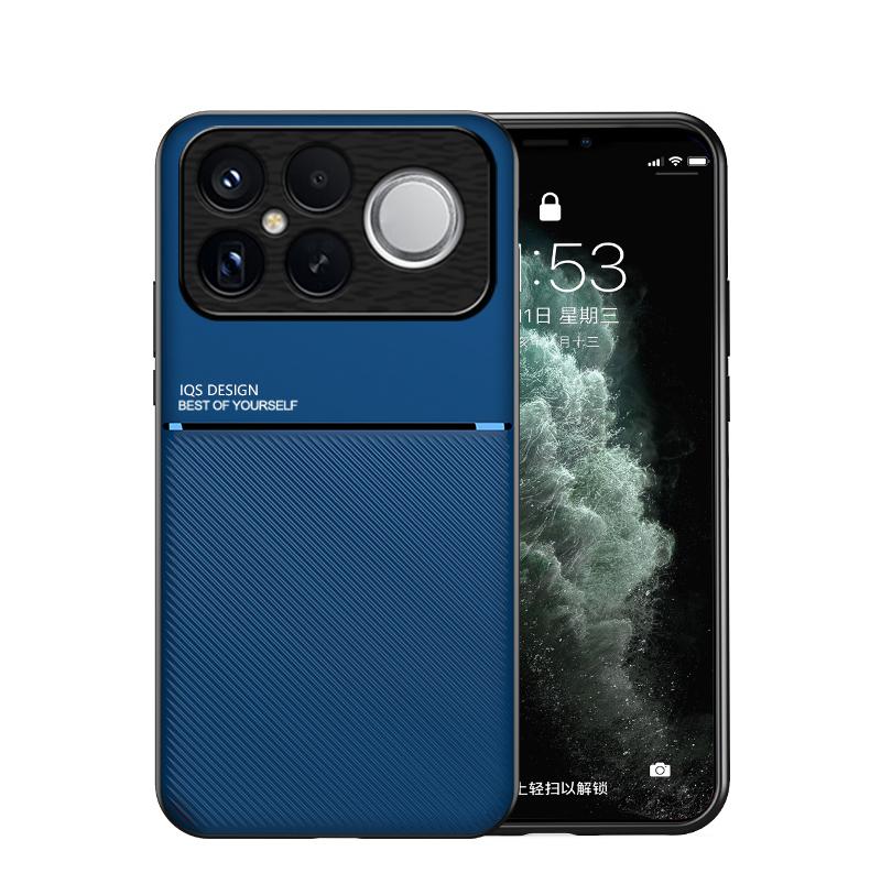 For Redmi K90 Pro Max / Xiaomi Poco F8 Ultra 5G Classic Tilt Strip Grain Magnetic PC Hybrid TPU Phone Case(Blue)