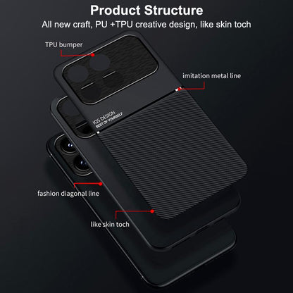 For Redmi K90 Pro Max / Xiaomi Poco F8 Ultra 5G Classic Tilt Strip Grain Magnetic PC Hybrid TPU Phone Case(Blue)