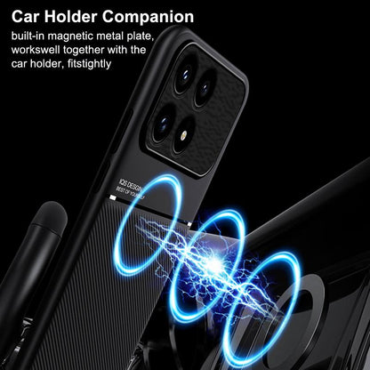 For Redmi K90 Pro Max / Xiaomi Poco F8 Ultra 5G Classic Tilt Strip Grain Magnetic PC Hybrid TPU Phone Case(Blue)