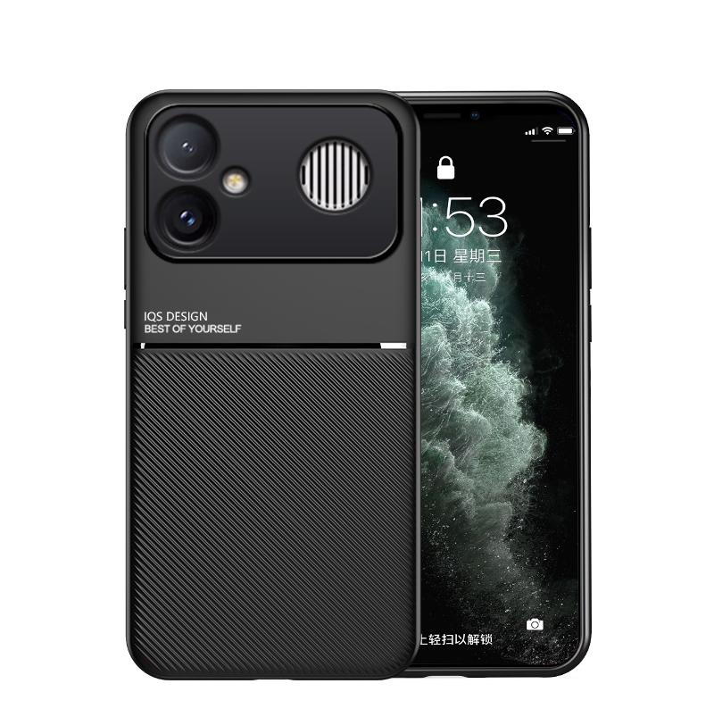 For Redmi K90 Max 5G Classic Tilt Strip Grain Magnetic PC Hybrid TPU Phone Case - Black - EDA007358322A