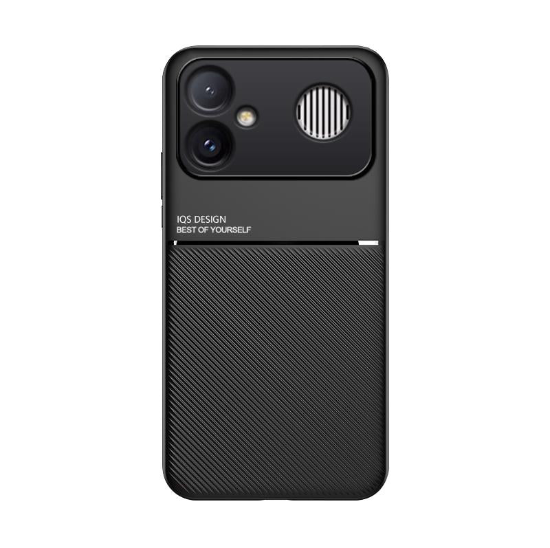 For Redmi K90 Max 5G Classic Tilt Strip Grain Magnetic PC Hybrid TPU Phone Case - Black - EDA007358322A