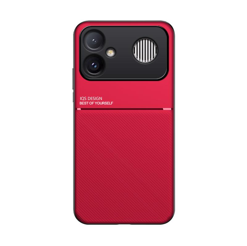 For Redmi K90 Max 5G Classic Tilt Strip Grain Magnetic PC Hybrid TPU Phone Case - Red - EDA007358322B