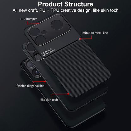 For Redmi K90 Max 5G Classic Tilt Strip Grain Magnetic PC Hybrid TPU Phone Case - Red - EDA007358322B