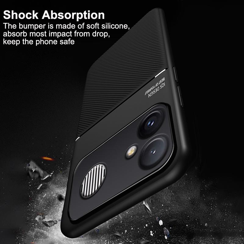 For Redmi K90 Max 5G Classic Tilt Strip Grain Magnetic PC Hybrid TPU Phone Case - Green - EDA007358322C