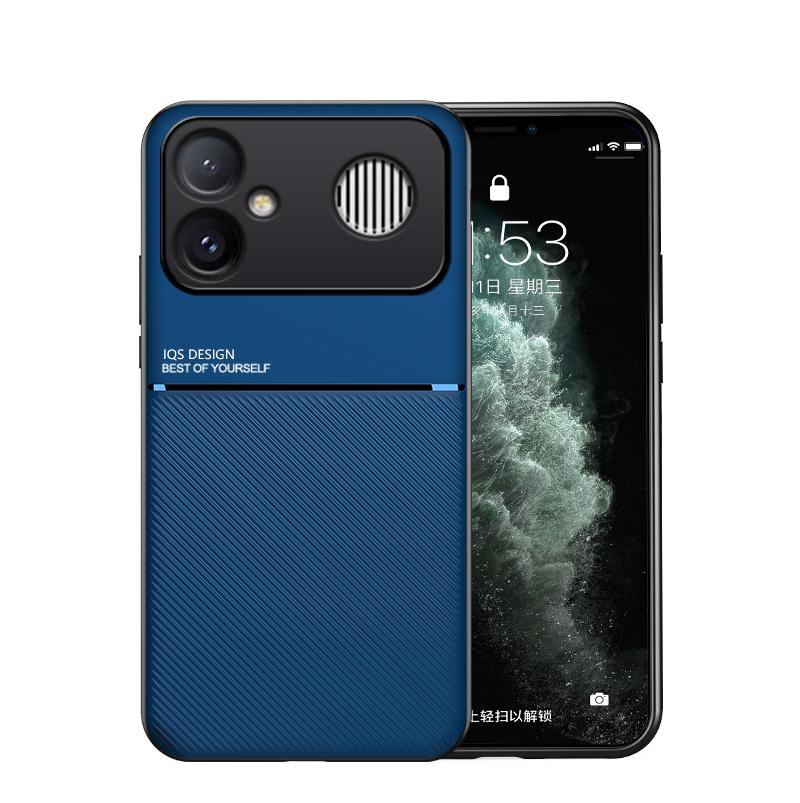 For Redmi K90 Max 5G Classic Tilt Strip Grain Magnetic PC Hybrid TPU Phone Case - Blue - EDA007358322D
