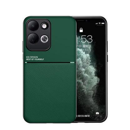 For Redmi 17 4G / 5G Global 170mm Classic Tilt Strip Grain Magnetic PC Hybrid TPU Phone Case - Green - EDA007358323C