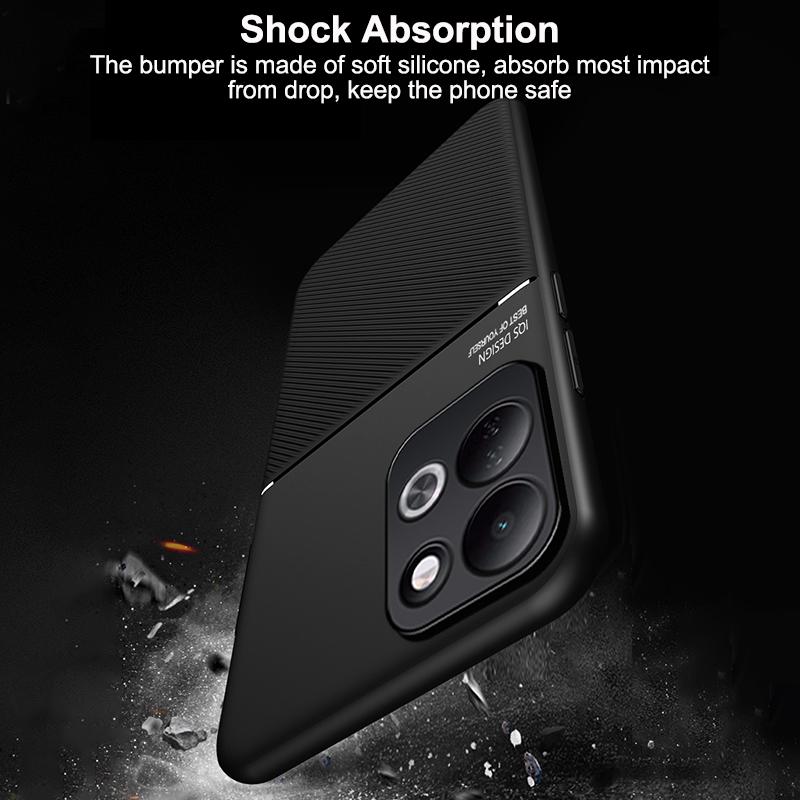 For Redmi 17 4G / 5G Global 170mm Classic Tilt Strip Grain Magnetic PC Hybrid TPU Phone Case - Green - EDA007358323C