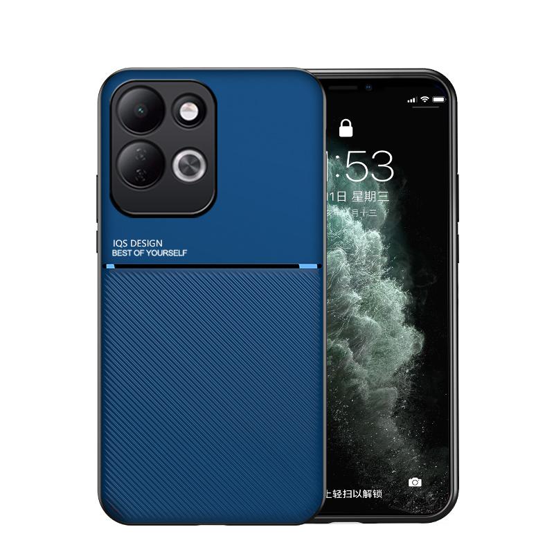 For Redmi 17 4G / 5G Global 170mm Classic Tilt Strip Grain Magnetic PC Hybrid TPU Phone Case - Blue - EDA007358323D