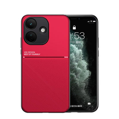For Redmi Note 17 Pro 5G Global 163.5mm Classic Tilt Strip Grain Magnetic PC Hybrid TPU Phone Case - Red - EDA007358327B