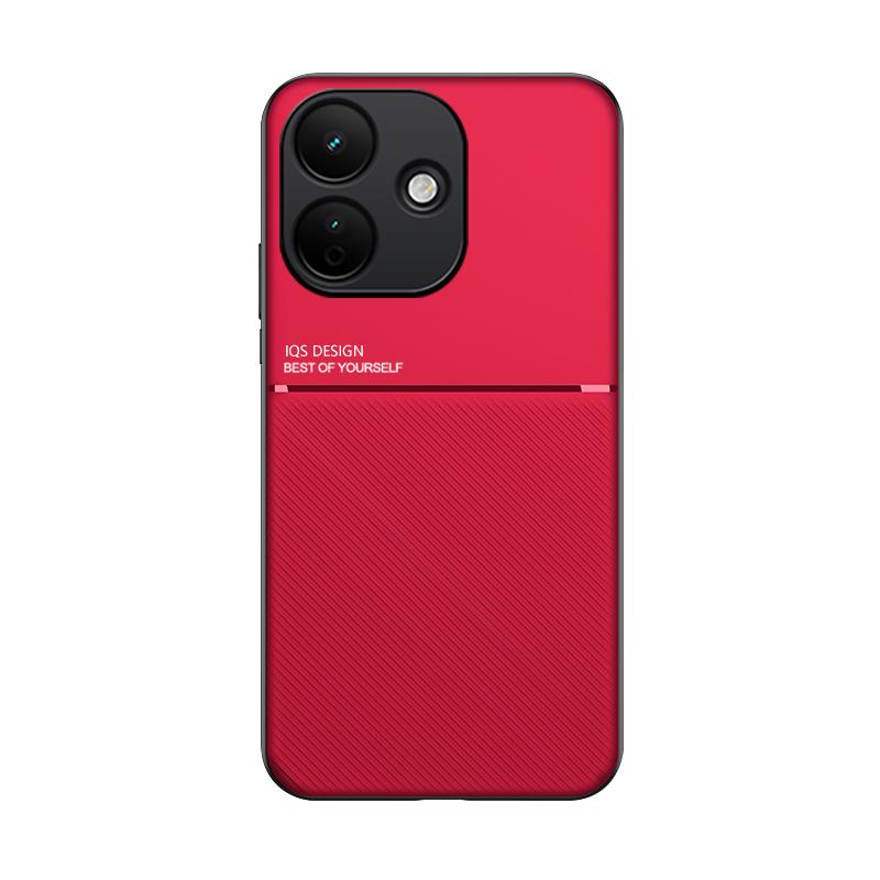 For Redmi Note 17 Pro 5G Global 163.5mm Classic Tilt Strip Grain Magnetic PC Hybrid TPU Phone Case - Red - EDA007358327B