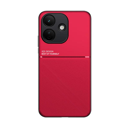 For Redmi Note 17 Pro 5G Global 163.5mm Classic Tilt Strip Grain Magnetic PC Hybrid TPU Phone Case - Red - EDA007358327B