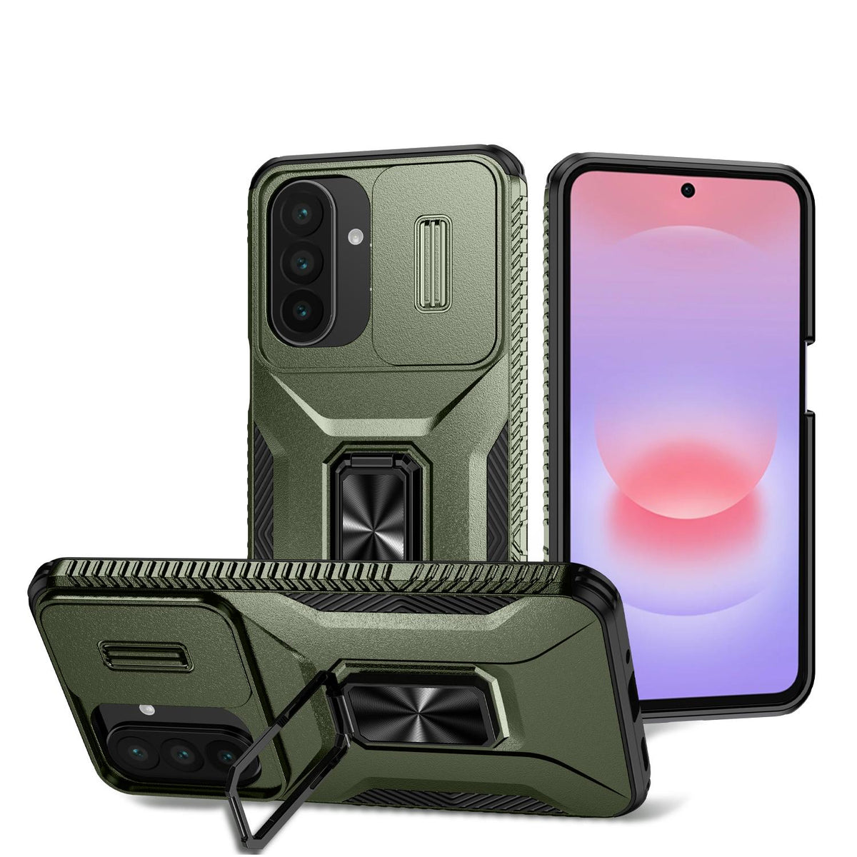 For Galaxy A27 5G Sliding Camshield Holder Phone Case - Alpine Green - EDA007358806A