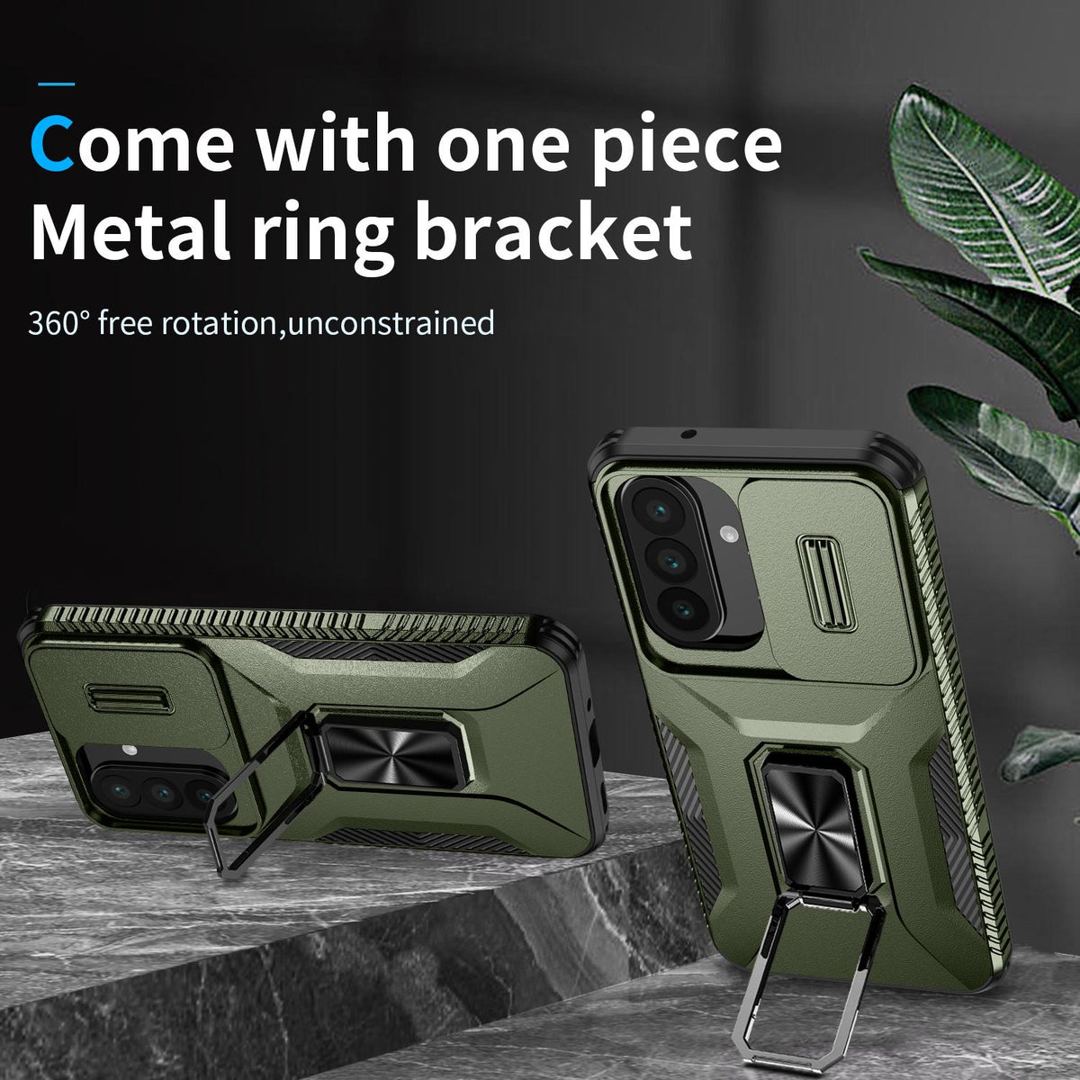 For Galaxy A27 5G Sliding Camshield Holder Phone Case - Alpine Green - EDA007358806A