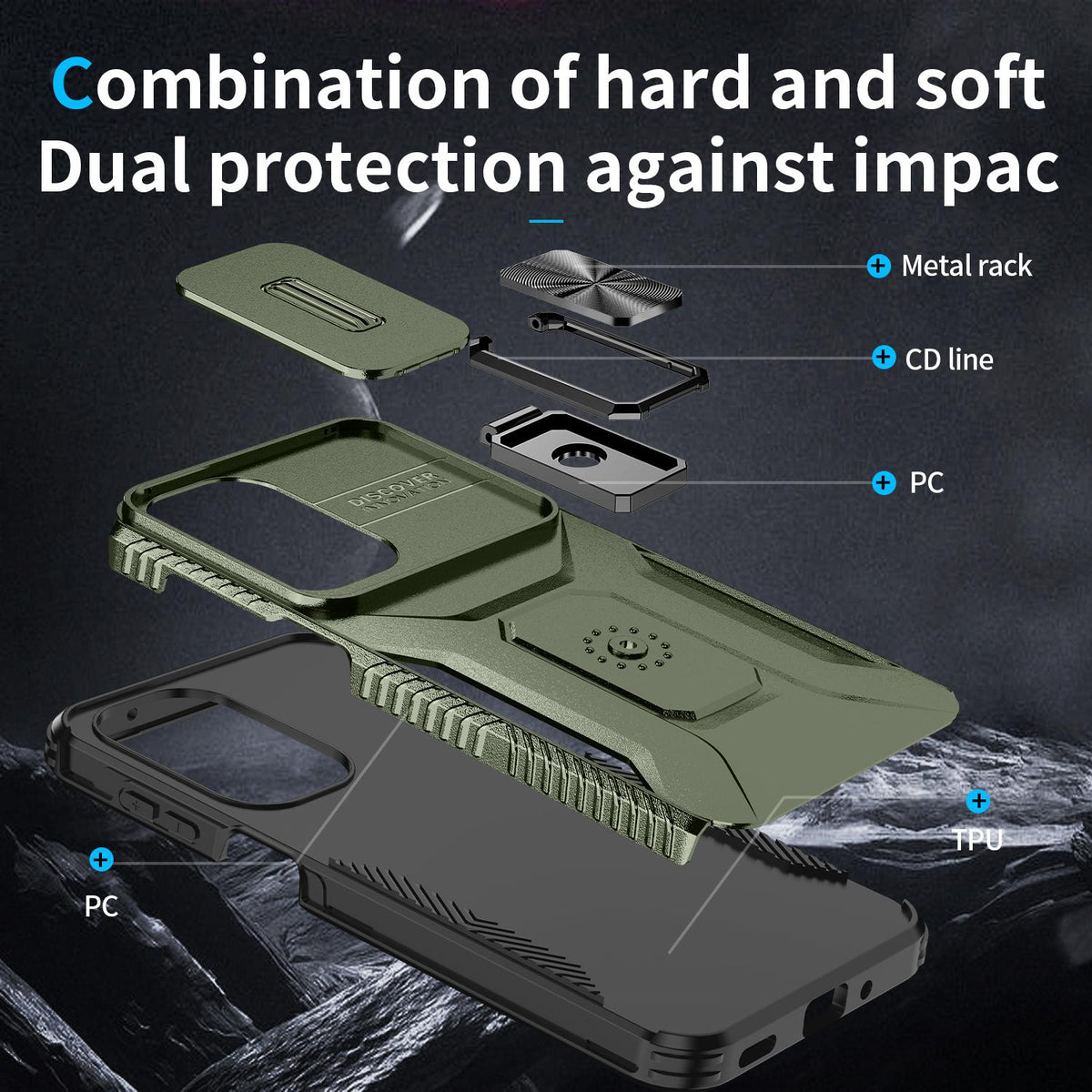 For Galaxy A27 5G Sliding Camshield Holder Phone Case - Alpine Green - EDA007358806A