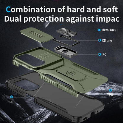 For Galaxy A27 5G Sliding Camshield Holder Phone Case - Alpine Green - EDA007358806A