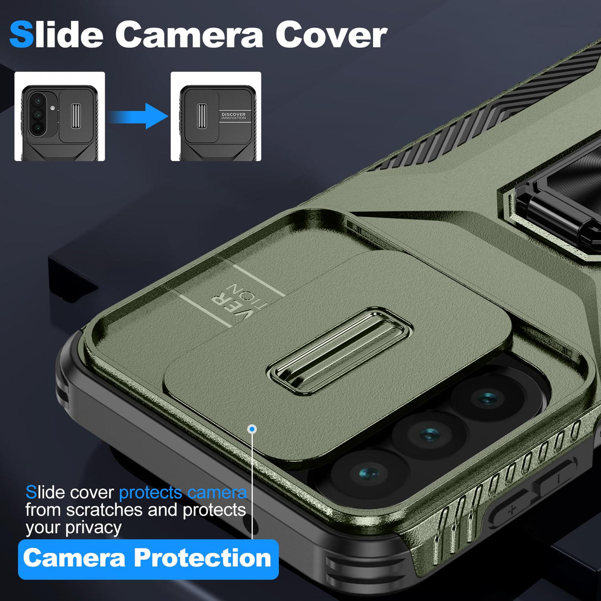 For Galaxy A27 5G Sliding Camshield Holder Phone Case - Alpine Green - EDA007358806A