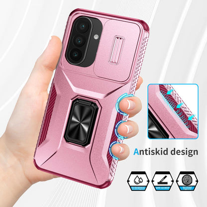 For Galaxy A27 5G Sliding Camshield Holder Phone Case - Pink + Rose Red - EDA007358806C