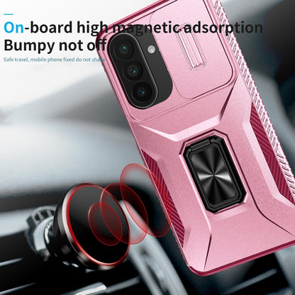 For Galaxy A27 5G Sliding Camshield Holder Phone Case - Pink + Rose Red - EDA007358806C