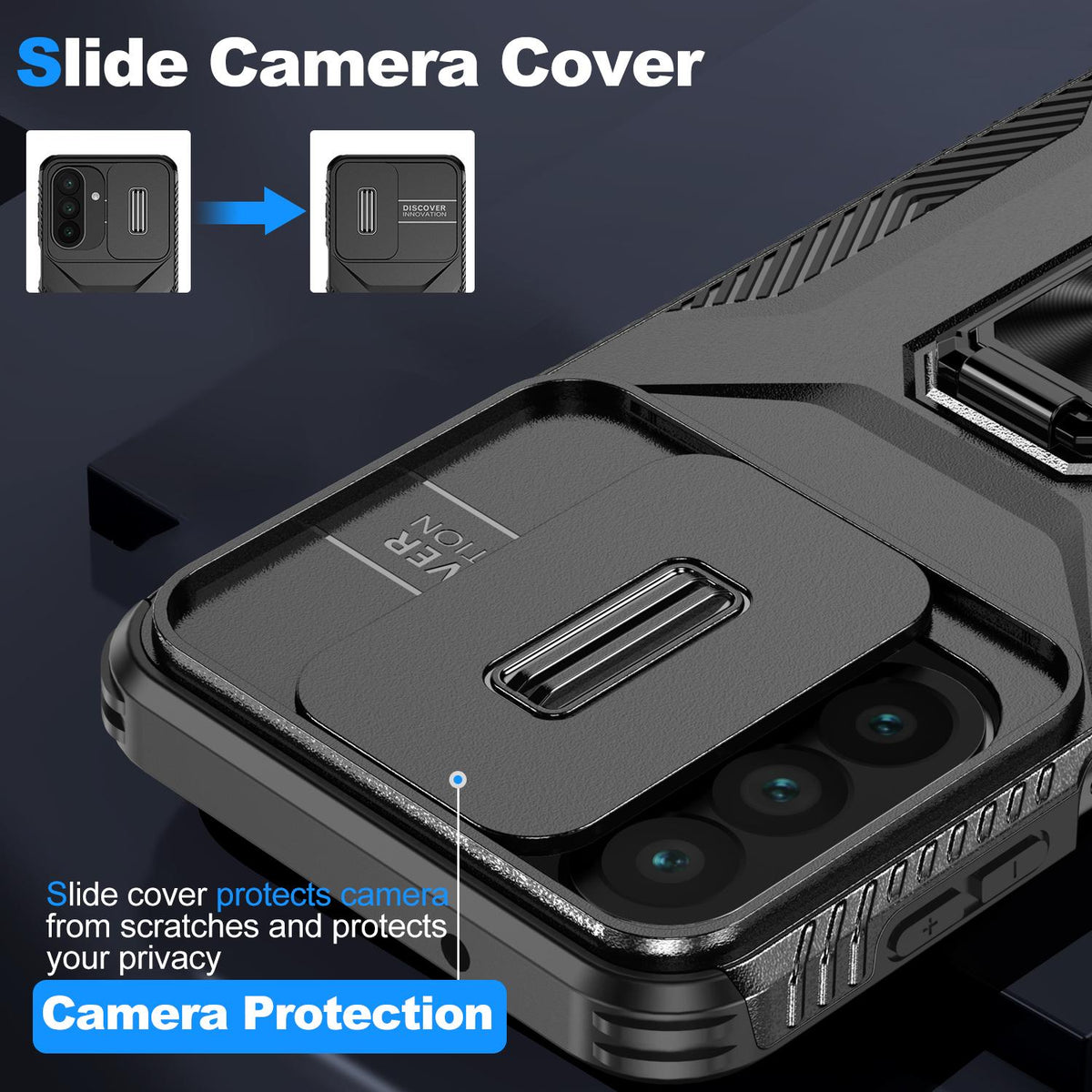 For Galaxy A27 5G Sliding Camshield Holder Phone Case - Black - EDA007358806D